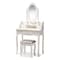Baxton Studio Veronique White Finished Wood 2-Piece Table with Mirror and Ottoman 151-9208 - alternate 1